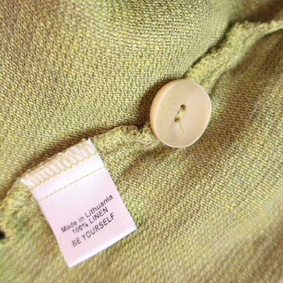 FLAX Heavyweight Linen Button Down Shirt Collared Unlined Shacket Women's L - Picture 8 of 9